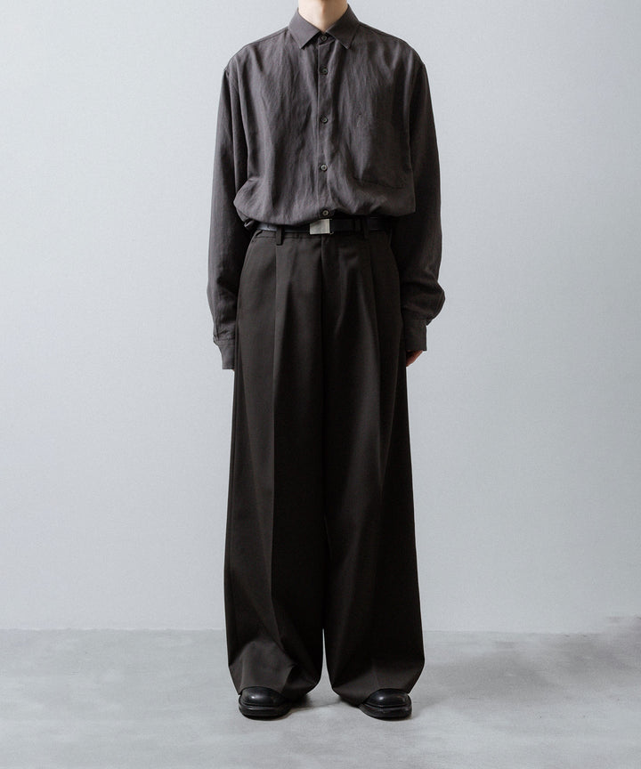 ssstein(シュタイン)のEXTRA WIDE TROUSERS (2/90 WOOL GABARDINE) - GREY KHAKIの公式通販サイトsession福岡セレクトショップ