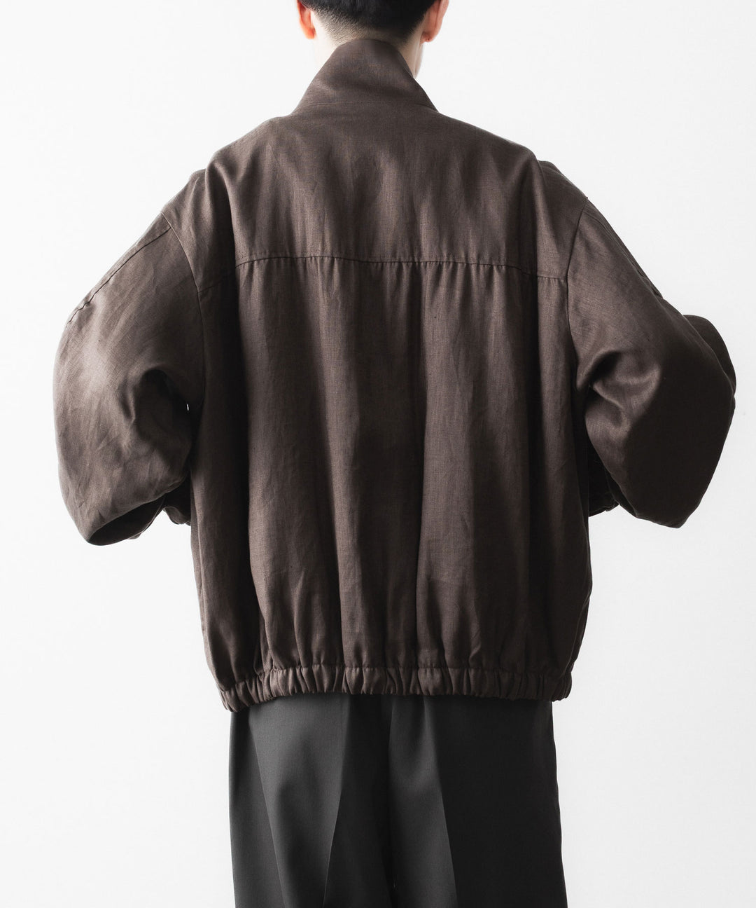 ssstein(シュタイン)の LIGHT LINEN SHIRRED LIGHT ZIP JACKET - BROWNの公式通販サイトsession福岡セレクトショップ