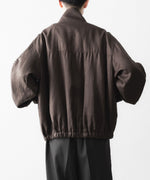画像をギャラリービューアに読み込む, ssstein(シュタイン)の LIGHT LINEN SHIRRED LIGHT ZIP JACKET - BROWNの公式通販サイトsession福岡セレクトショップ
