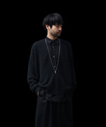 画像をギャラリービューアに読み込む, ssstein(シュタイン)のCOTTON SILK OVERSIZED PLACKET SHIRT - BLACKの公式通販サイトsession福岡セレクトショップ
