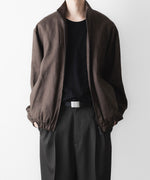画像をギャラリービューアに読み込む, ssstein(シュタイン)の LIGHT LINEN SHIRRED LIGHT ZIP JACKET - BROWNの公式通販サイトsession福岡セレクトショップ
