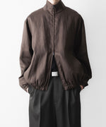 画像をギャラリービューアに読み込む, ssstein(シュタイン)の LIGHT LINEN SHIRRED LIGHT ZIP JACKET - BROWNの公式通販サイトsession福岡セレクトショップ
