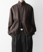 画像をギャラリービューアに読み込む, ssstein(シュタイン)の LIGHT LINEN SHIRRED LIGHT ZIP JACKET - BROWNの公式通販サイトsession福岡セレクトショップ
