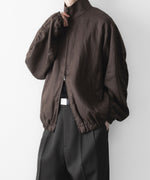 画像をギャラリービューアに読み込む, ssstein(シュタイン)の LIGHT LINEN SHIRRED LIGHT ZIP JACKET - BROWNの公式通販サイトsession福岡セレクトショップ
