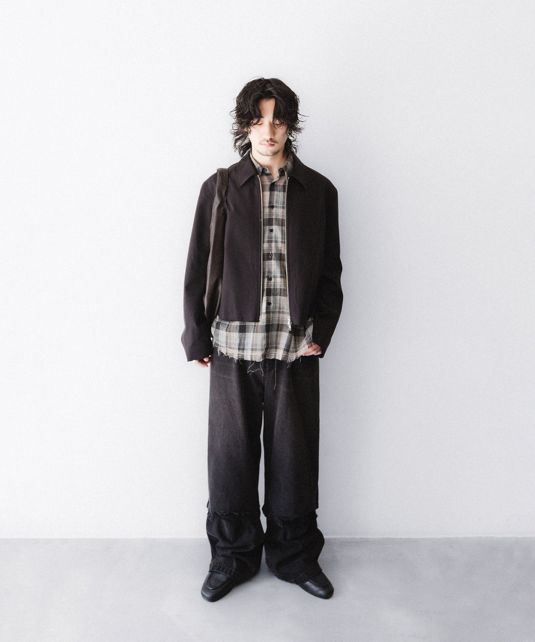 【CODA】BROWN WOOL TILT ZIP JACKET - BROWN