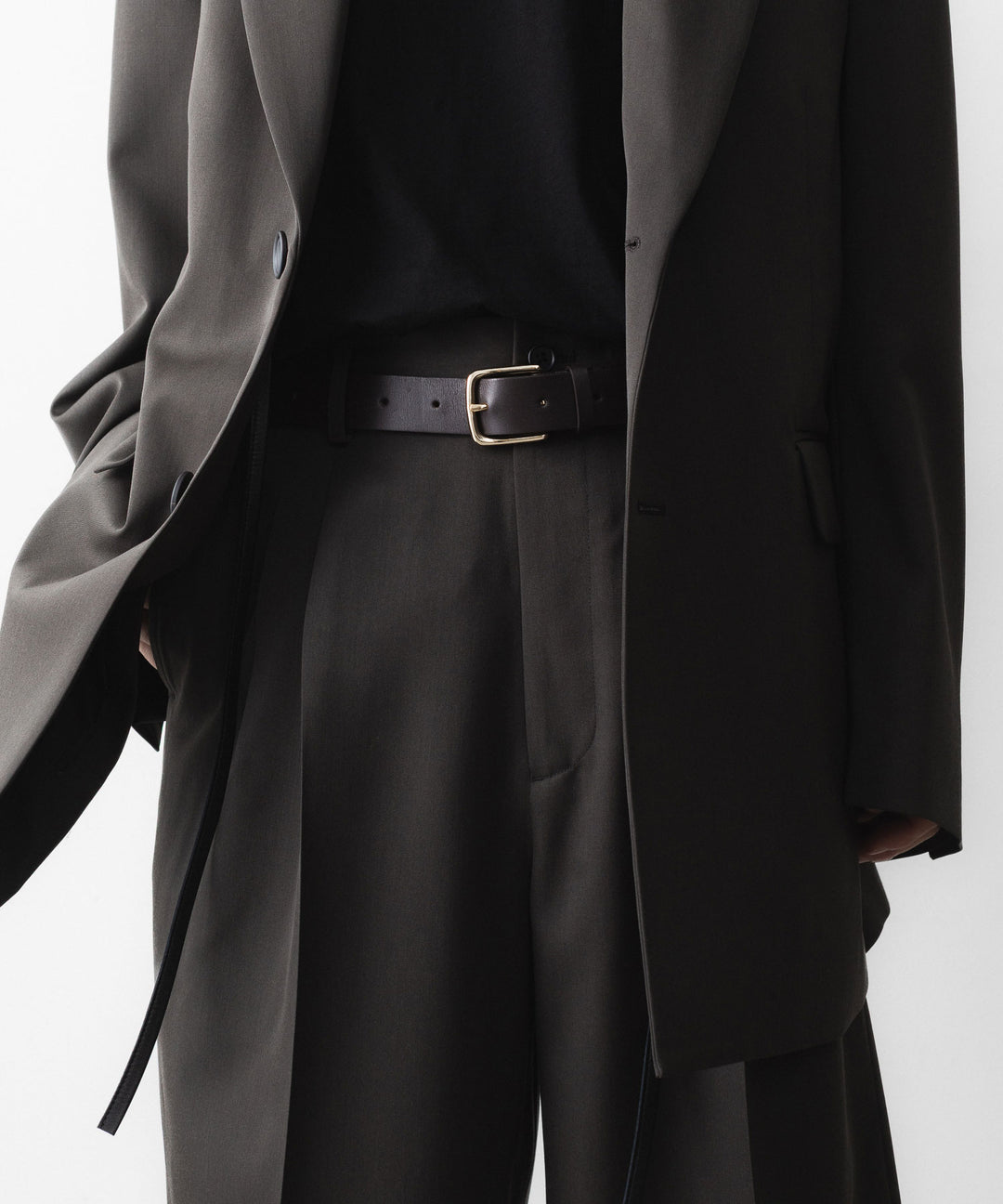 ssstein(シュタイン)のCLASSIC LEATHER BELT (PINNED BUCKLE) - DARK BROWNの公式通販サイトsession福岡セレクトショップ