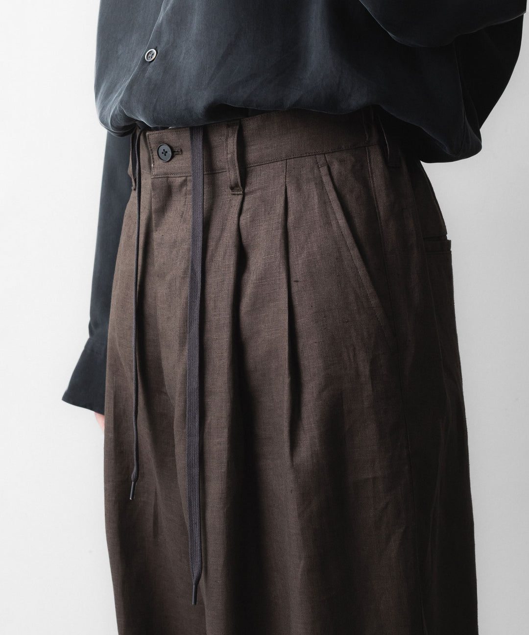 ssstein(シュタイン)のLIGHT LINEN WIDE EASY TROUSERS - BROWNの公式通販サイトsession福岡セレクトショップ