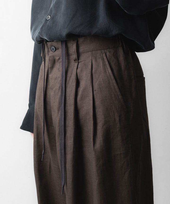 ssstein(シュタイン)のLIGHT LINEN WIDE EASY TROUSERS - BROWNの公式通販サイトsession福岡セレクトショップ