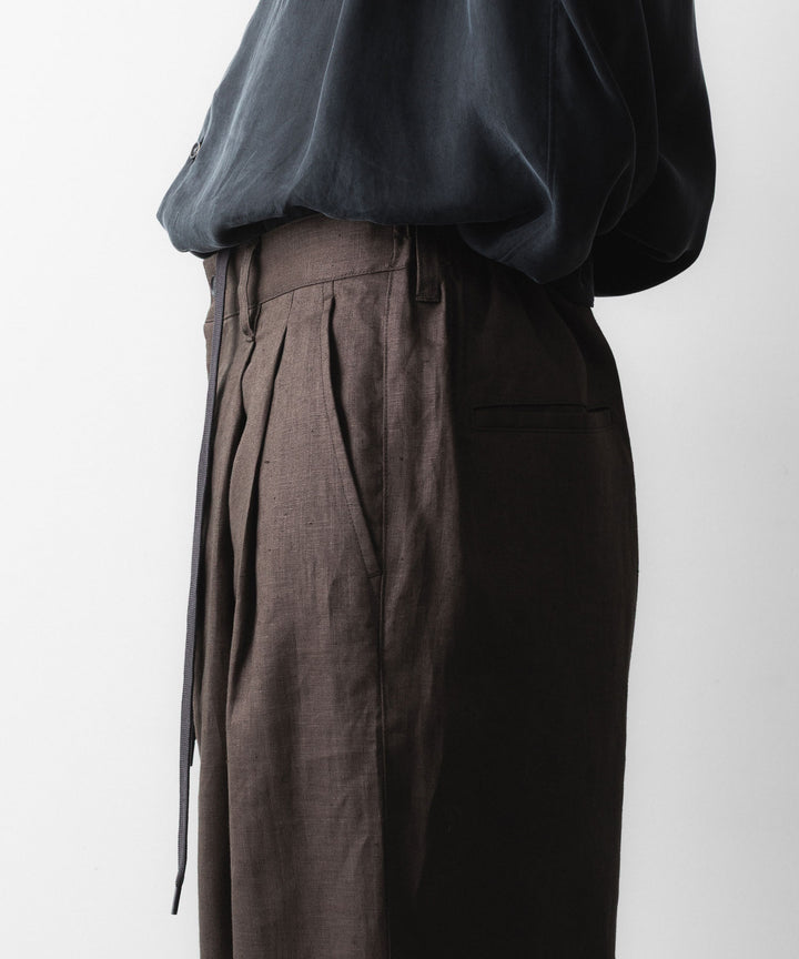 ssstein(シュタイン)のLIGHT LINEN WIDE EASY TROUSERS - BROWNの公式通販サイトsession福岡セレクトショップ