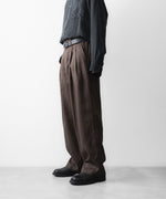 画像をギャラリービューアに読み込む, ssstein(シュタイン)のLIGHT LINEN WIDE EASY TROUSERS - BROWNの公式通販サイトsession福岡セレクトショップ

