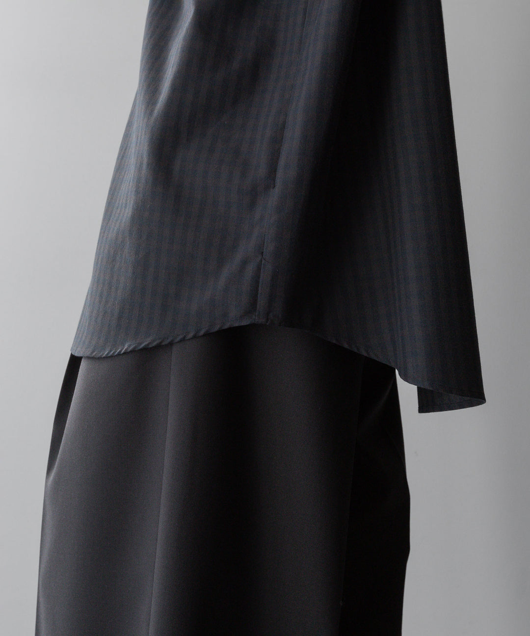 【stein】OVERSIZED SS SHIRT - GINGHAM( CHARCOAL )