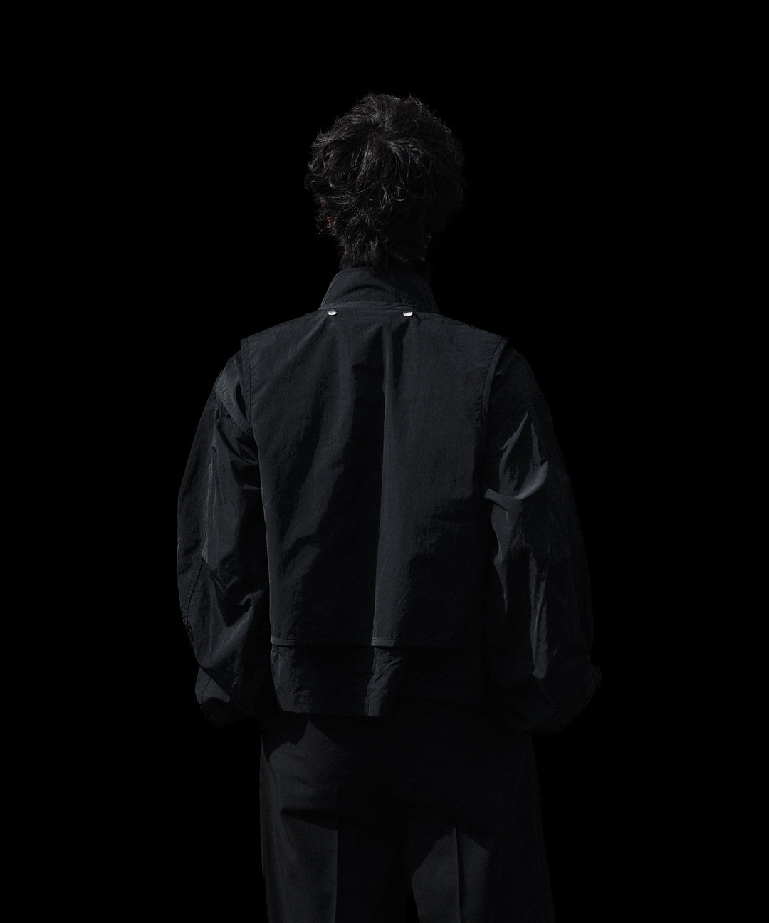 【ANTHEM A】DOCKING NYLON SHORT BLOUSON - BLACK