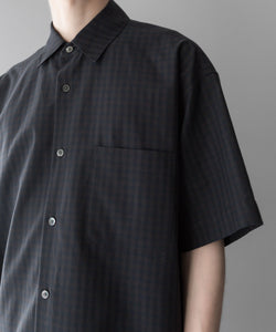 【stein】OVERSIZED SS SHIRT - GINGHAM( CHARCOAL )