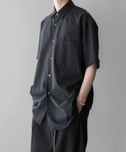 【stein】OVERSIZED SS SHIRT - GINGHAM( CHARCOAL )