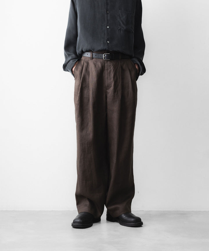 ssstein(シュタイン)のLIGHT LINEN WIDE EASY TROUSERS - BROWNの公式通販サイトsession福岡セレクトショップ