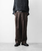 画像をギャラリービューアに読み込む, ssstein(シュタイン)のLIGHT LINEN WIDE EASY TROUSERS - BROWNの公式通販サイトsession福岡セレクトショップ
