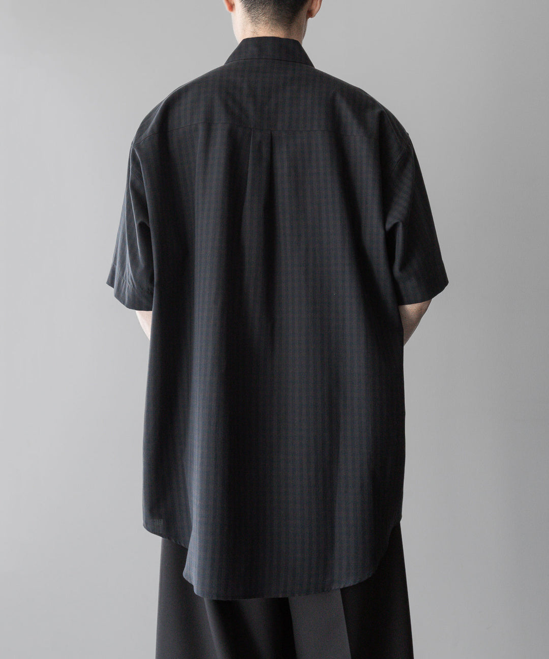 【stein】OVERSIZED SS SHIRT - GINGHAM( CHARCOAL )