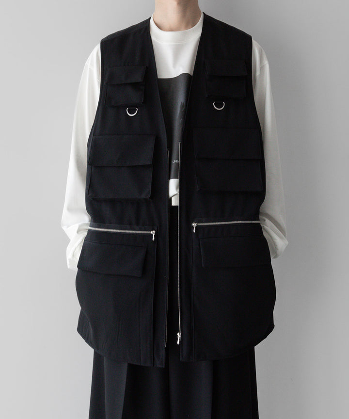 stein ssstein シュタインの24SSコレクションOVERSIZED MULTI POCKET VESTのBLACK sessionセッション福岡セレクトショップ 公式通販サイト