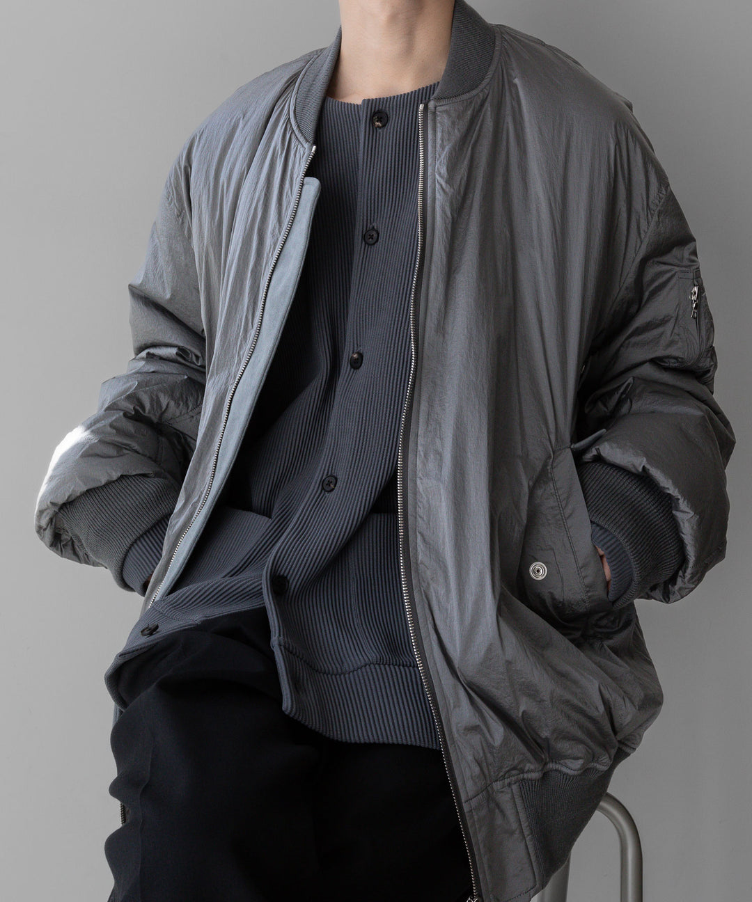【stein】GRADATION PLEATS CARDIGAN - N.GREY シュタイン 23ss sessionセッション福岡セレクトショップ 公式通販サイト