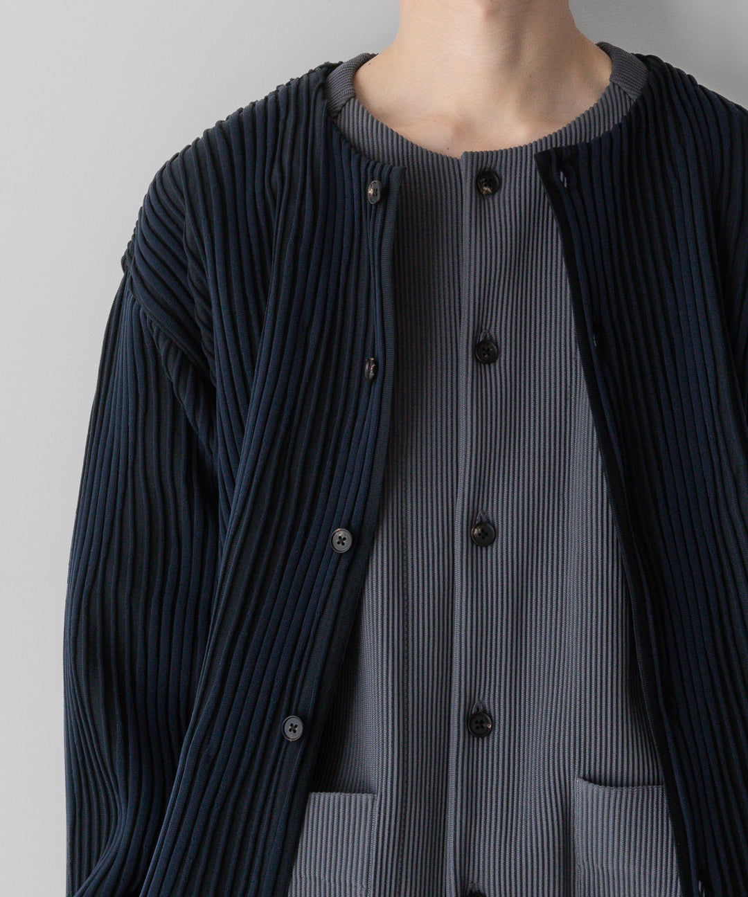 stein(シュタイン)の23AWコレクションOBLIQUE PATTERNED KNIT CARDIGANのDARK NAVY 公式通販サイト session福岡セレクトショップ