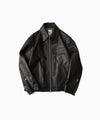 【ANTHEM A】BUFFALO CARF MINIMAL RIDING JACKET - BLACK