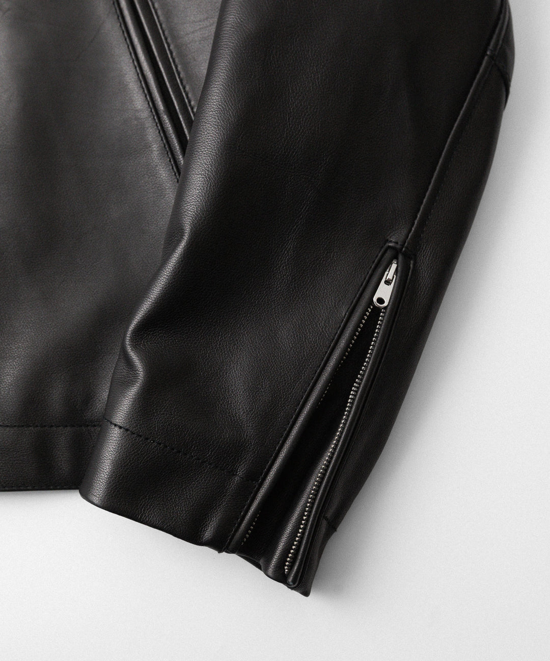 【ANTHEM A】BUFFALO CARF MINIMAL RIDING JACKET - BLACK