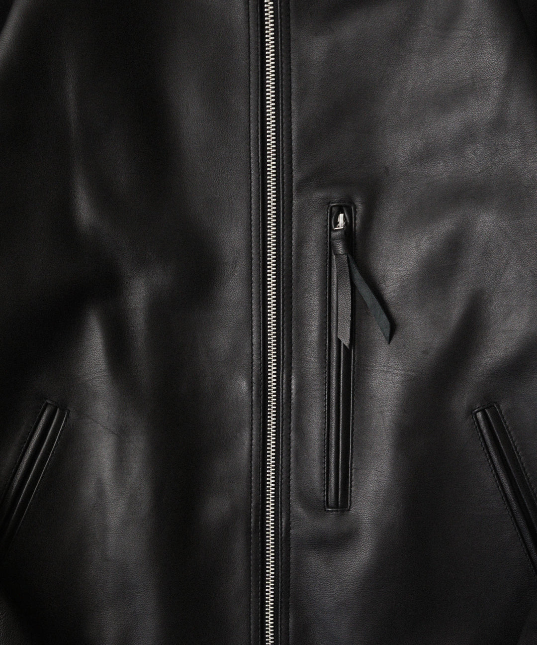 【ANTHEM A】BUFFALO CARF MINIMAL RIDING JACKET - BLACK