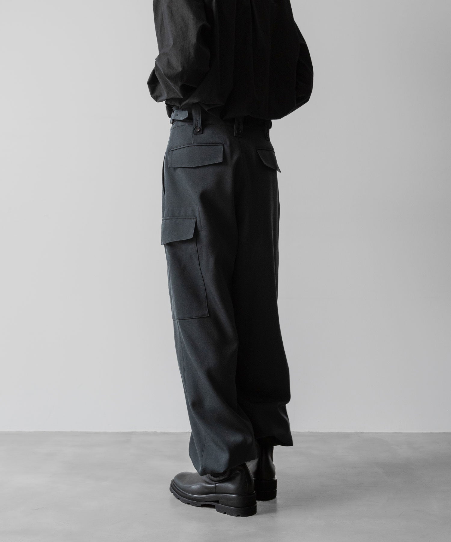 SUBLATIONS サブレーションズのHEAVY WOOL GABARDINE GURKHA CARGO PANTS - SLATE GREYの公式通販サイトsession福岡セレクトショップ