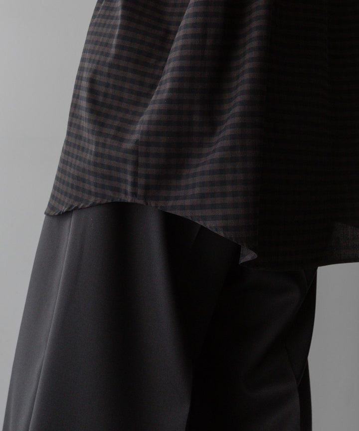 【ssstein】OVERSIZED SS SHIRT - GINGHAM( KHAKI )