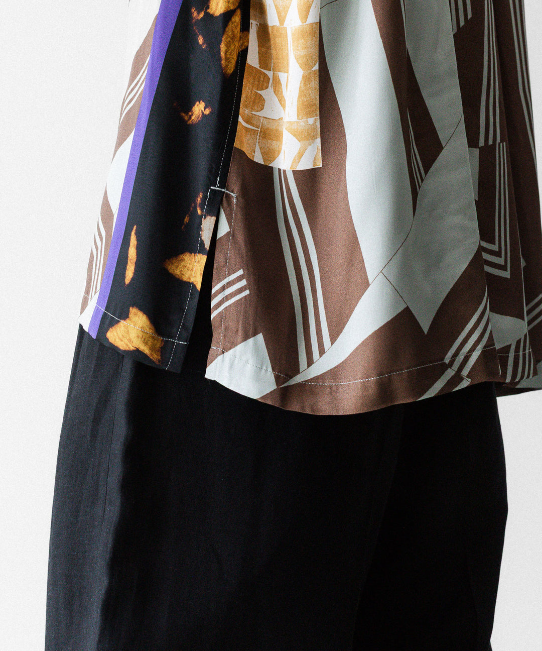 ANTHEM A-アンセムエーのCOLLAGE PRINTED OPEN COLLAR SHIRTのSAGE GREENの公式通販サイトsession福岡セレクトショップ