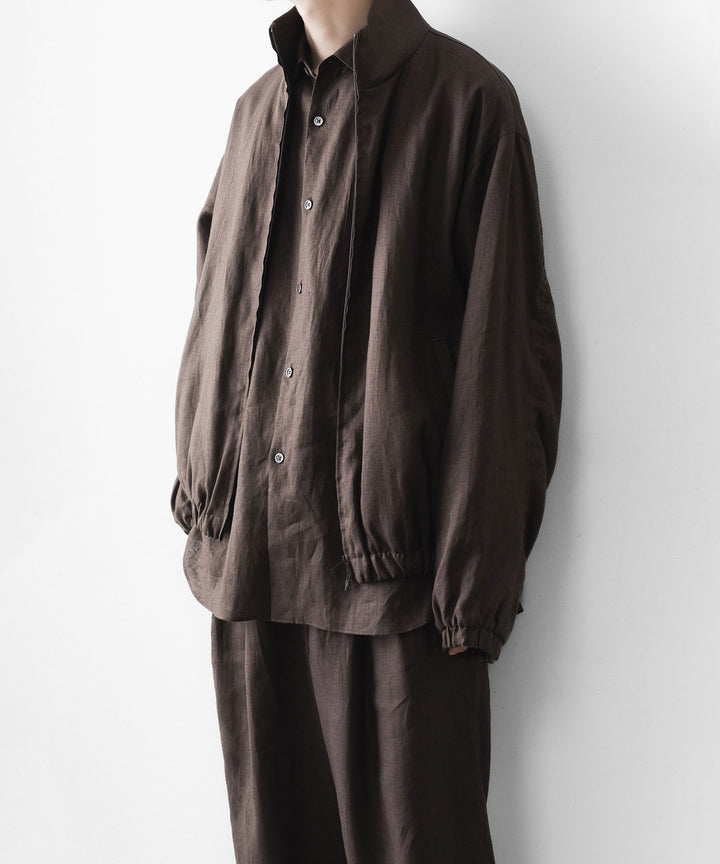 ssstein(シュタイン)の LIGHT LINEN SHIRRED LIGHT ZIP JACKET - BROWNの公式通販サイトsession福岡セレクトショップ
