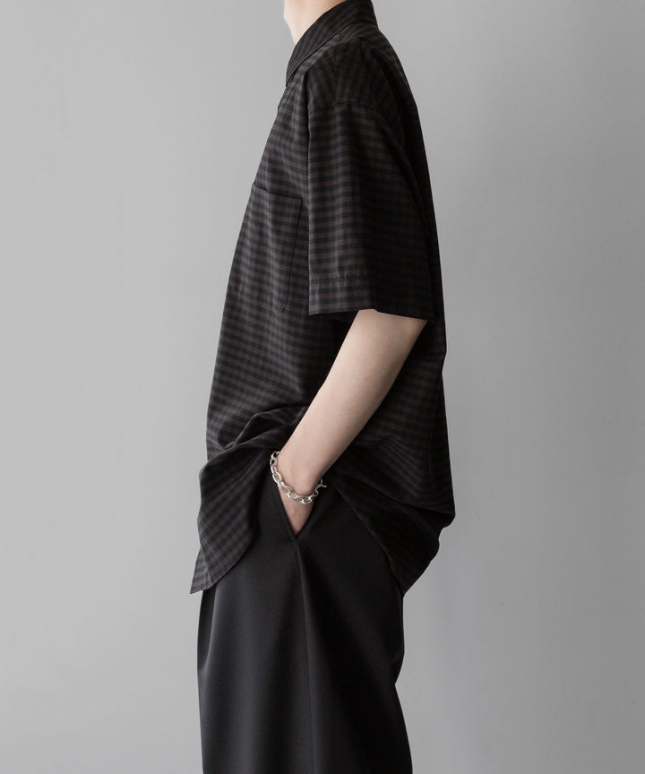 【ssstein】OVERSIZED SS SHIRT - GINGHAM( KHAKI )