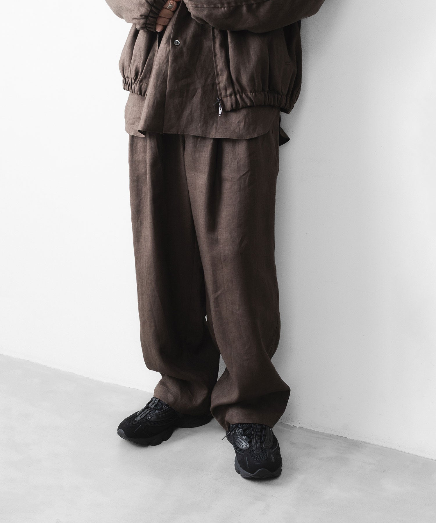 ssstein ワイドパンツ ブラウン ssstein / シュタイン】LIGHT LINEN WIDE EASY TROUSERS - BROWN