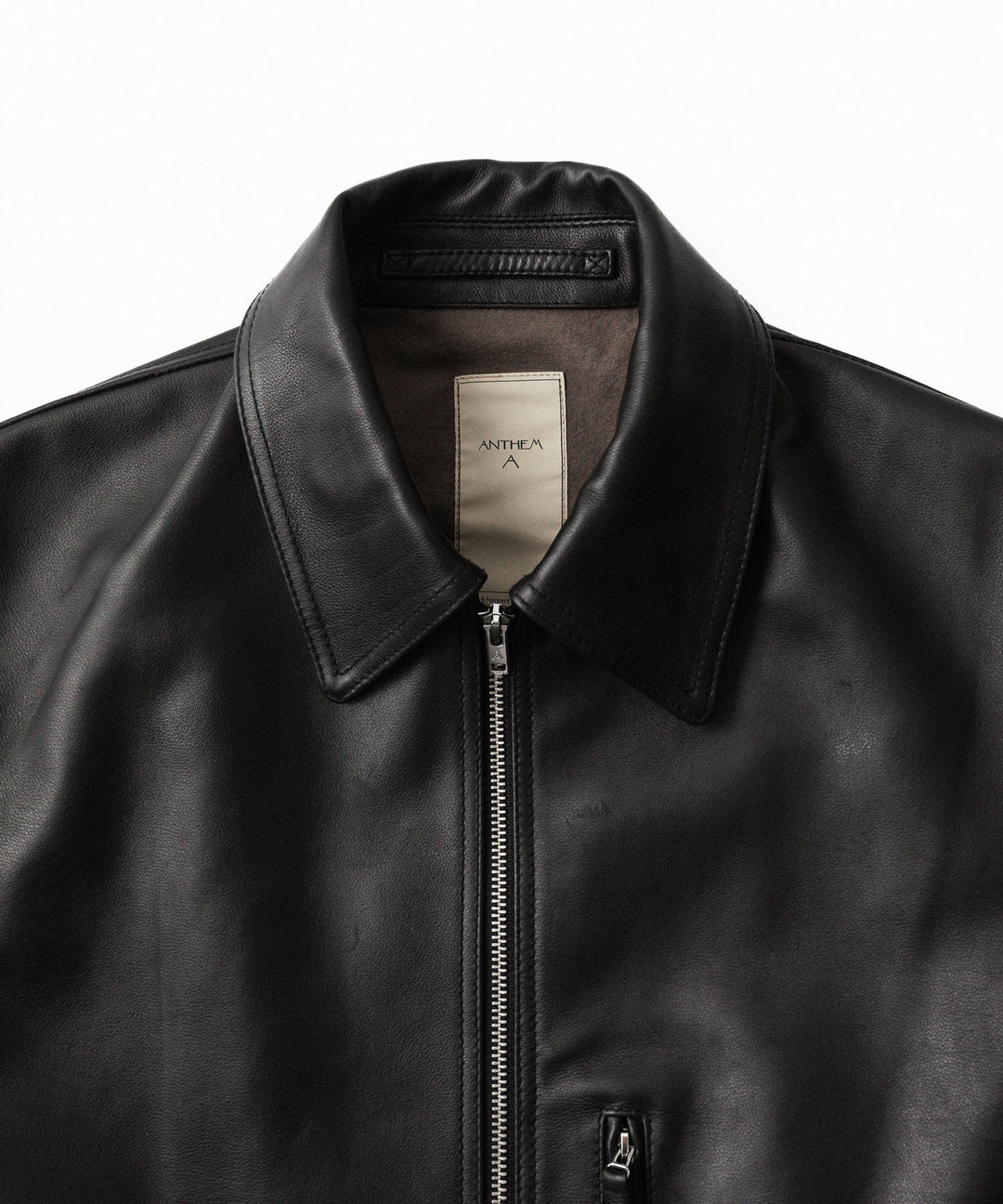 【ANTHEM A】BUFFALO CARF MINIMAL RIDING JACKET - BLACK