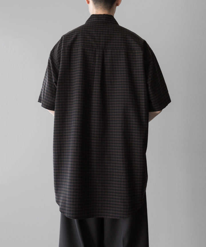 【ssstein】OVERSIZED SS SHIRT - GINGHAM( KHAKI )