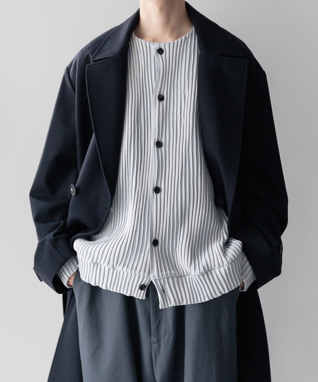 stein(シュタイン)の23AWコレクションOVERSIZED LAYERED SINGLE COATのDARK NAVY sessionセッション福岡セレクトショップ 公式通販サイト