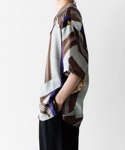 【ANTHEM A】シャツ2026ss ANTHEM A / アンセムエー】COLLAGE PRINTED OPEN COLLAR SHIRT - SAGE