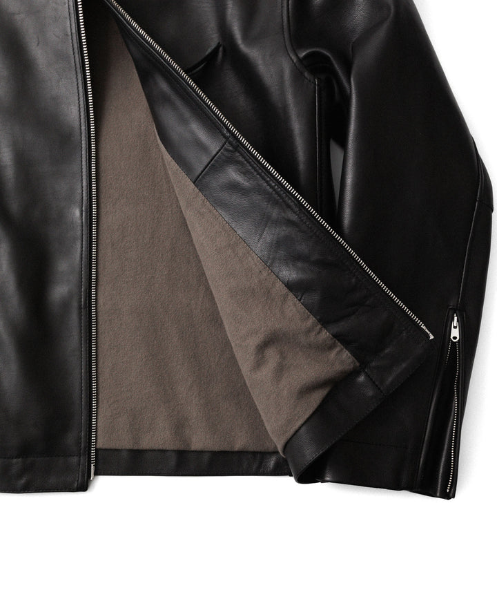 【ANTHEM A】BUFFALO CARF MINIMAL RIDING JACKET - BLACK