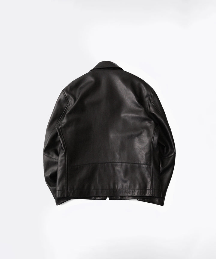 【ANTHEM A】BUFFALO CARF MINIMAL RIDING JACKET - BLACK