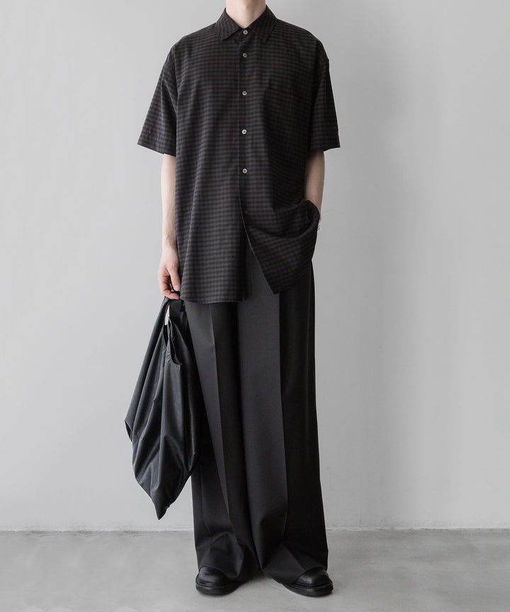 【ssstein】OVERSIZED SS SHIRT - GINGHAM( KHAKI )