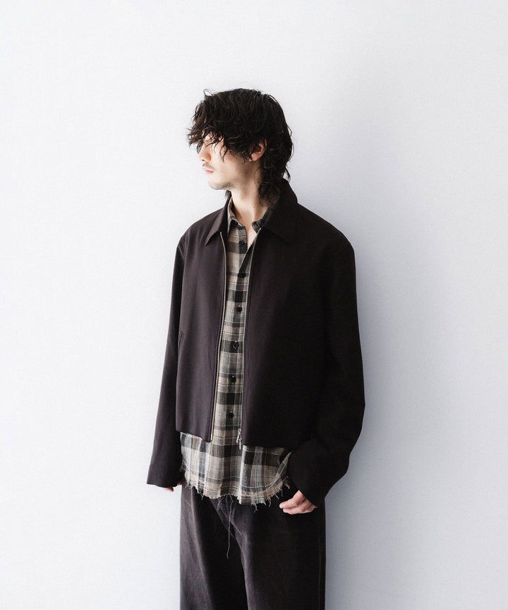 【CODA】BROWN WOOL TILT ZIP JACKET - BROWN