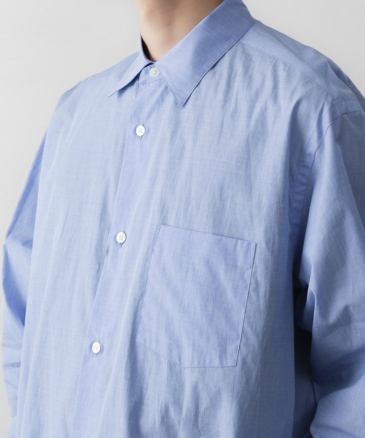 ssstein(シュタイン)のSMOOTH COTTON OVERSIZED REGULAR COLLAR SHIRT - BLUEの公式通販サイトsession福岡セレクトショップ