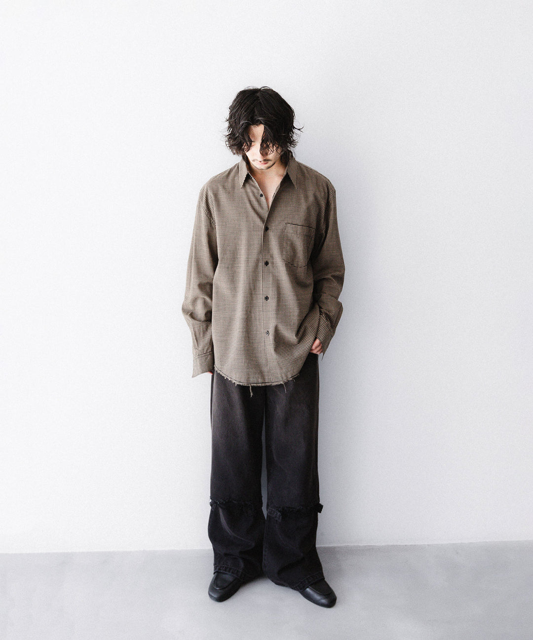 CODA -コーダのBROWN CHECKED RAW EDGES JAZZ SHIRTのBROWN CHECKED公式通販サイトsession福岡セレクトショップ