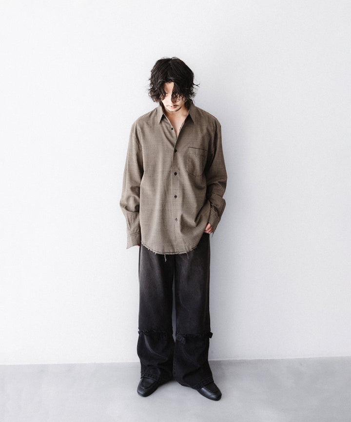 CODA -コーダのBROWN CHECKED RAW EDGES JAZZ SHIRTのBROWN CHECKED公式通販サイトsession福岡セレクトショップ