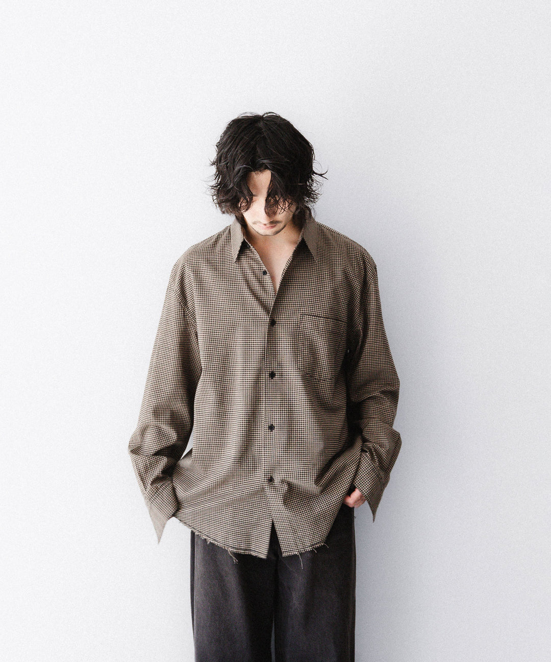 CODA -コーダのBROWN CHECKED RAW EDGES JAZZ SHIRTのBROWN CHECKED公式通販サイトsession福岡セレクトショップ