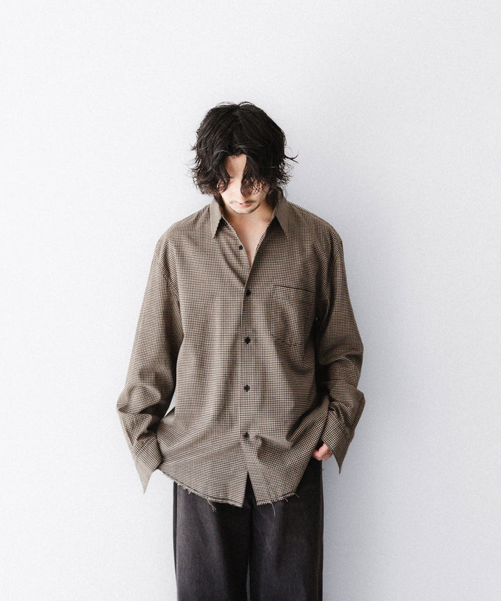 CODA -コーダのBROWN CHECKED RAW EDGES JAZZ SHIRTのBROWN CHECKED公式通販サイトsession福岡セレクトショップ