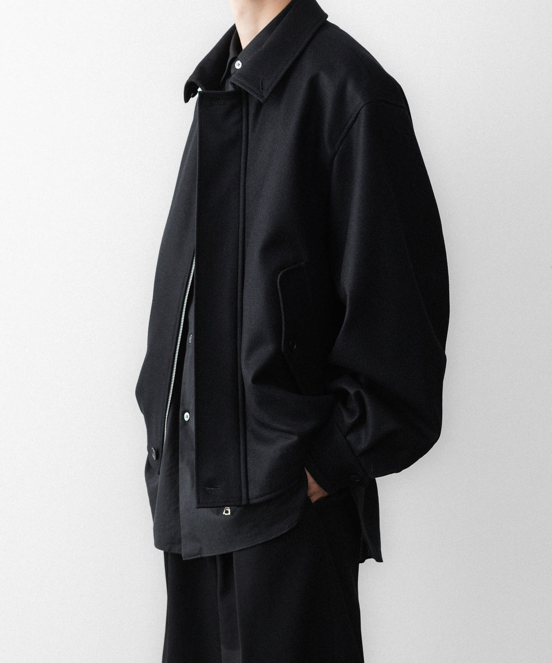 ssstein(シュタイン)のWOOL MELTON HARRINGTON JACKET - BLACKの公式通販サイトsession福岡セレクトショップ
