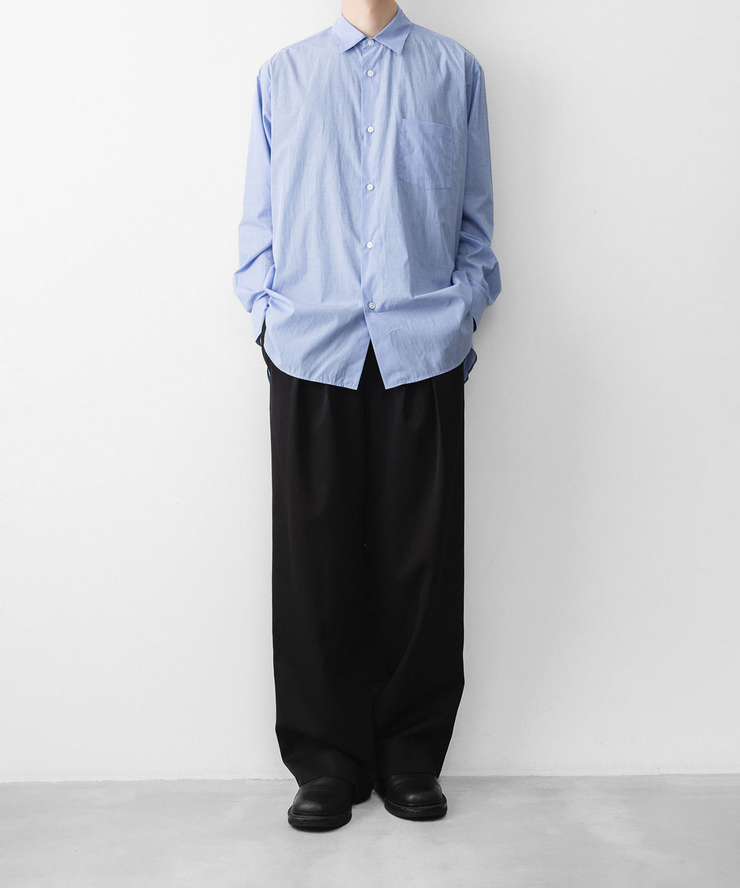 ssstein(シュタイン)のSMOOTH COTTON OVERSIZED REGULAR COLLAR SHIRT - BLUEの公式通販サイトsession福岡セレクトショップ