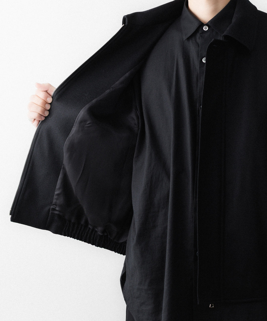 ssstein(シュタイン)のWOOL MELTON HARRINGTON JACKET - BLACKの公式通販サイトsession福岡セレクトショップ