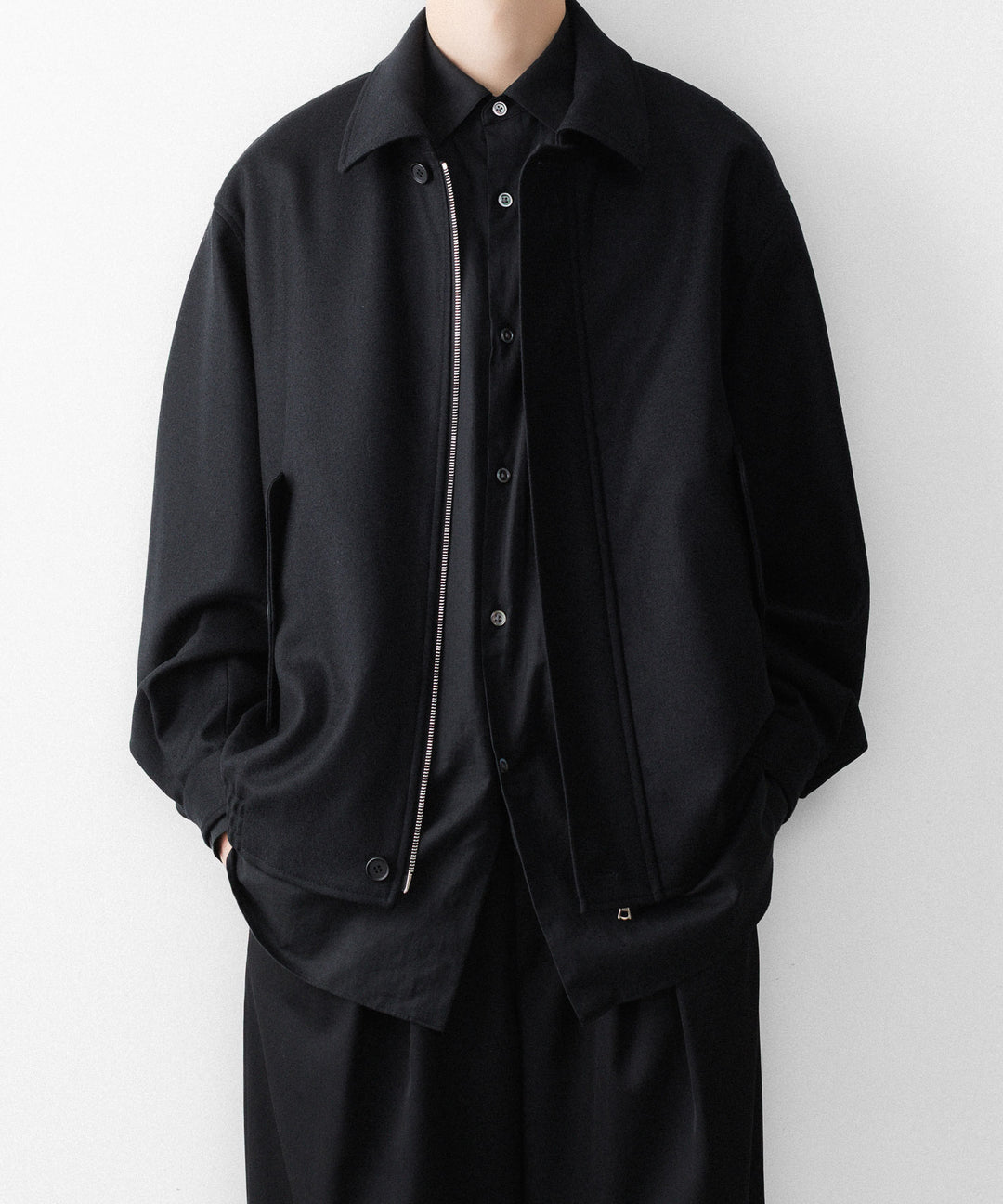 ssstein(シュタイン)のWOOL MELTON HARRINGTON JACKET - BLACKの公式通販サイトsession福岡セレクトショップ
